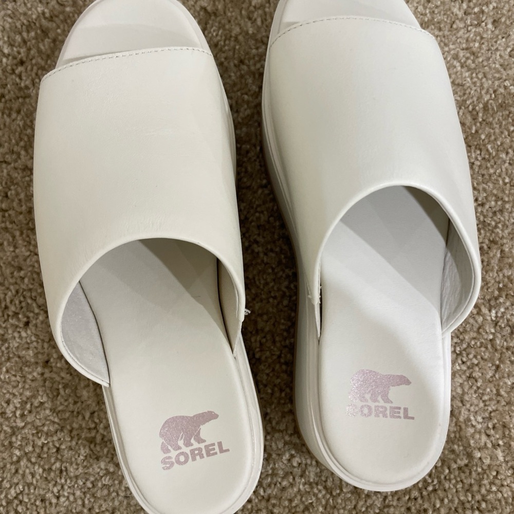 Sorel White Cloud Women’s Sandals Chunky Sandals Women’s Block Heels - Picture 6 of 10